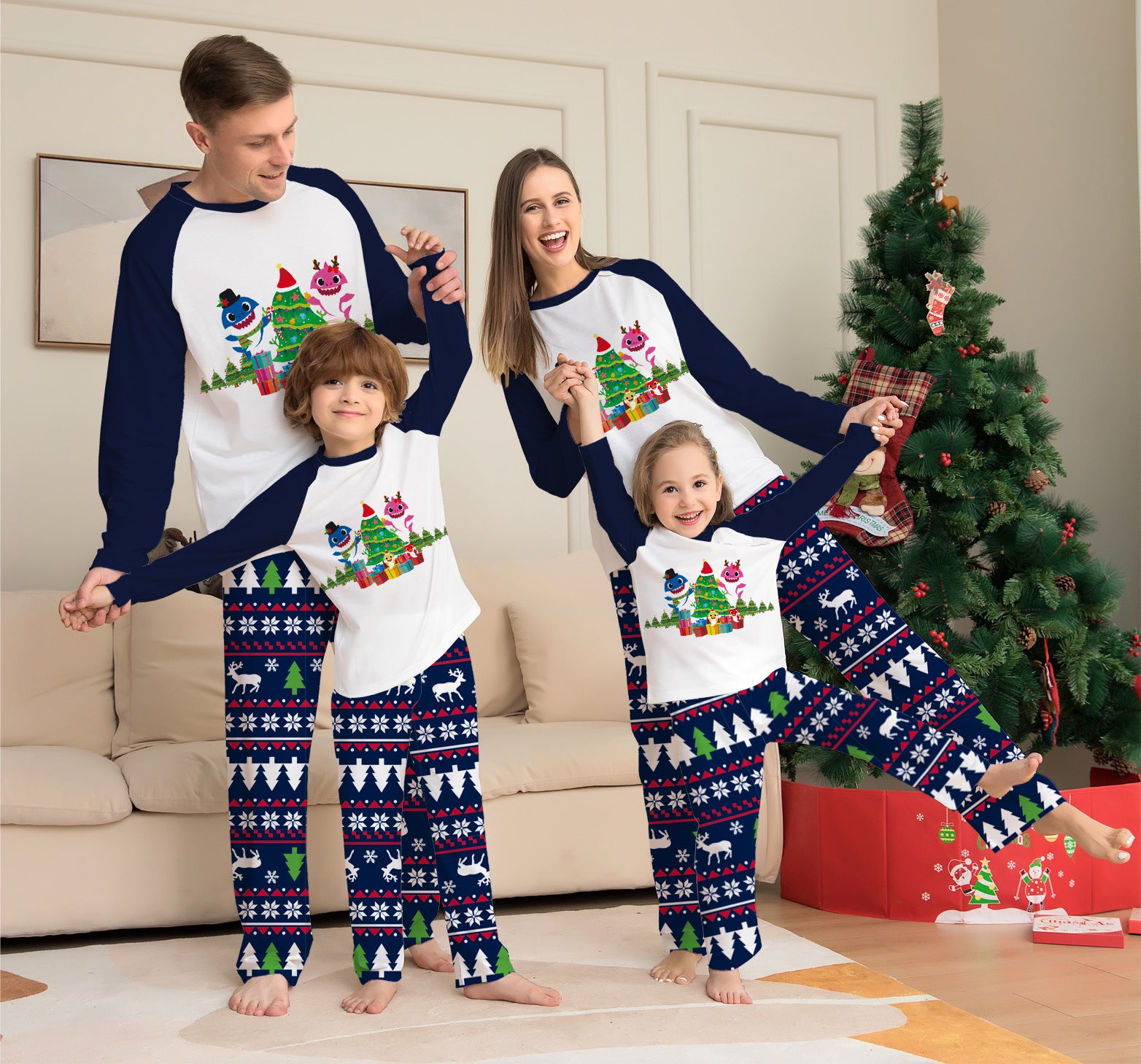 Family Matching Christmas Pajamas Set | X-mas Long Sleeve Sleepwear For Family