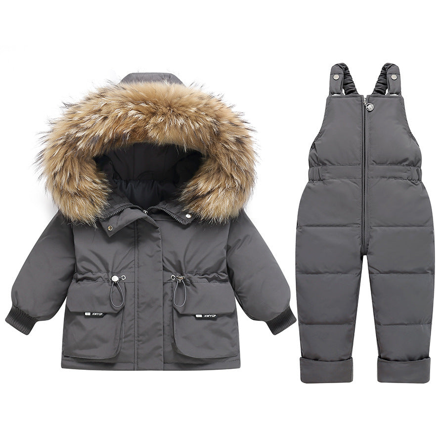 Children Thickened Down Jacket Set | Winter Two-Piece Suit