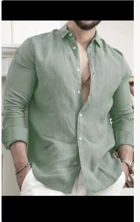 Men’s Summer Beach Casual Linen Shirt