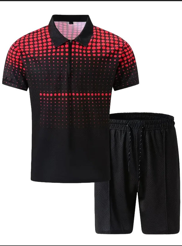 Men's Polo & Shorts Set | Sports Short Sleeve Outfit