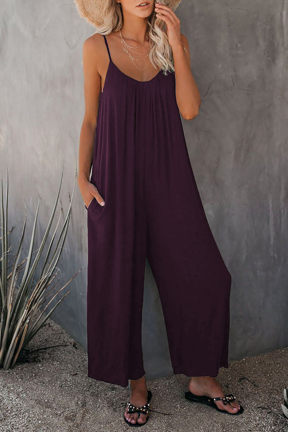 Women's Sling Jumpsuit | Street Fashion Loose Fit Romper with Pocket