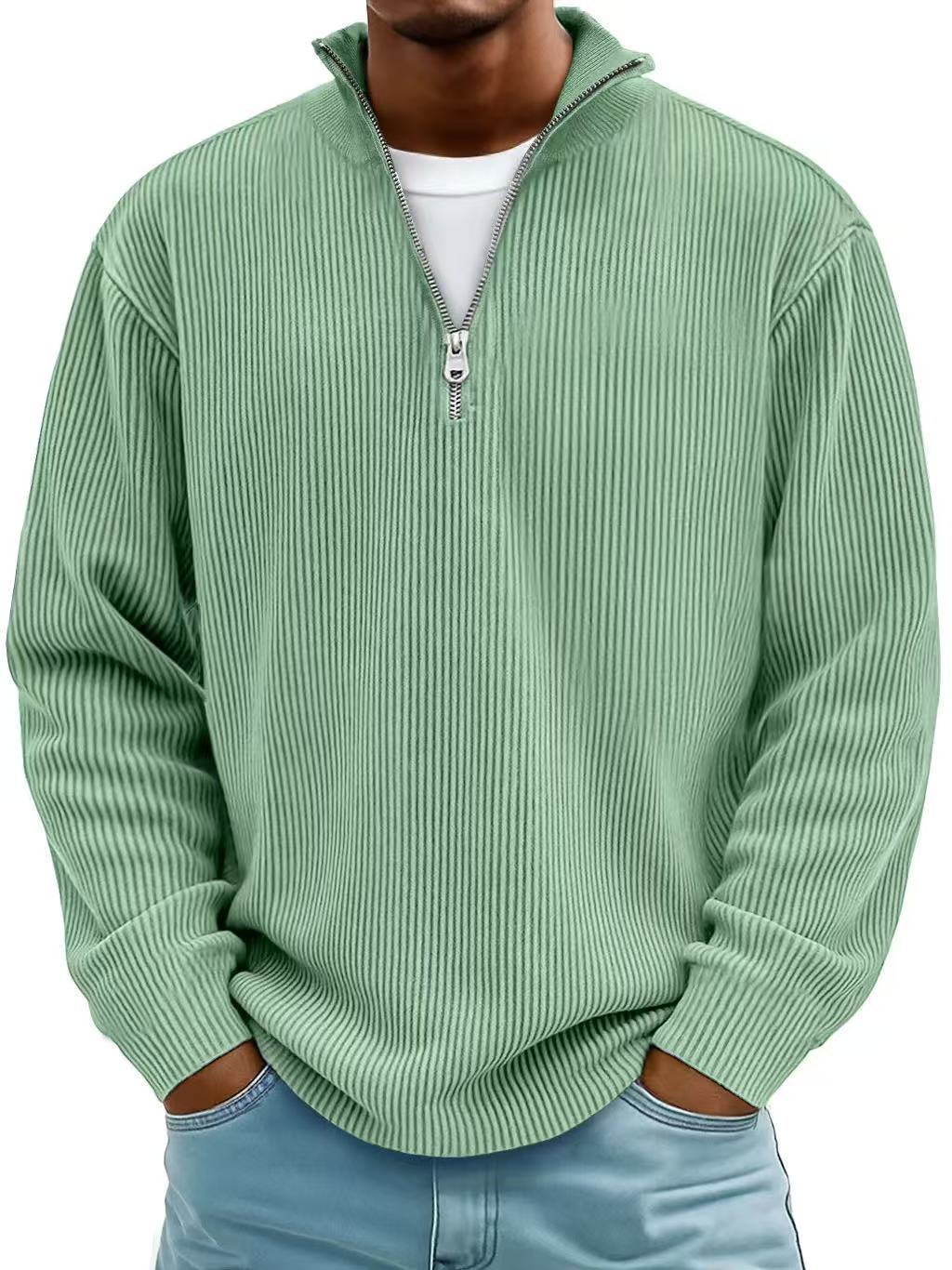 Men’s Corduroy Stand Collar Sweatshirt