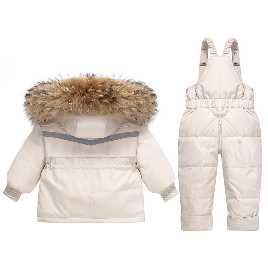 Children Thickened Down Jacket Set | Winter Two-Piece Suit