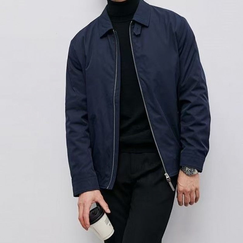 Men's Slim Fit Long Sleeve Jacket - British Style Vinylon Blazer