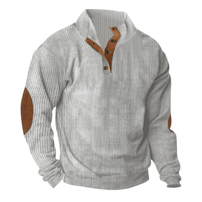 Men's Corduroy Stand Collar Sweater | Casual Long Sleeve Pullover