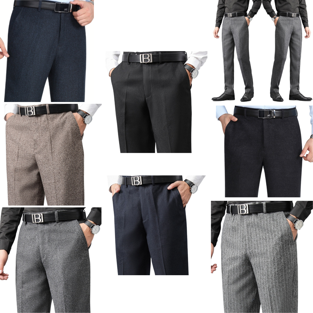Men's High Waist Loose Straight Trousers – Comfort Fit Spring Fall
