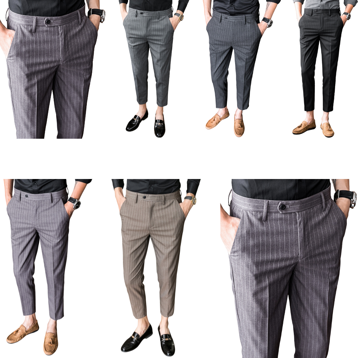 Men's Slim Fit Straight Leg Pants – Business Casual Micro Elastic