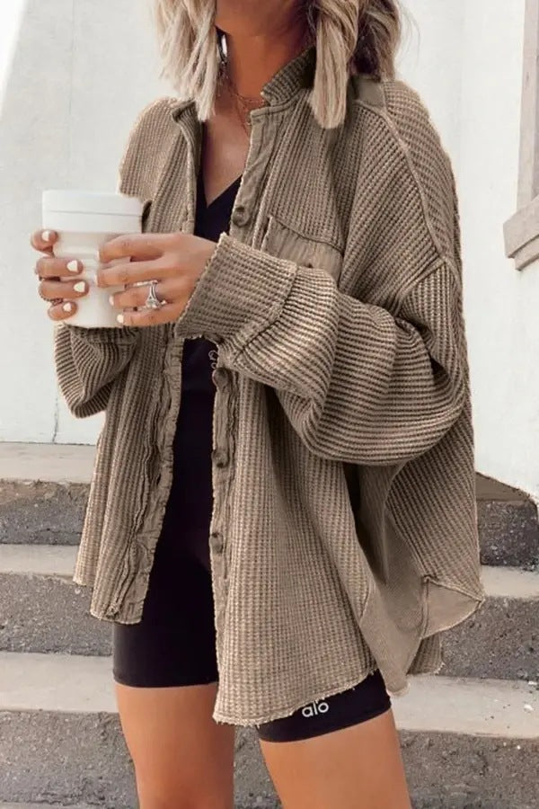 Women's Lapel Button-Up Long Sleeve Blouse