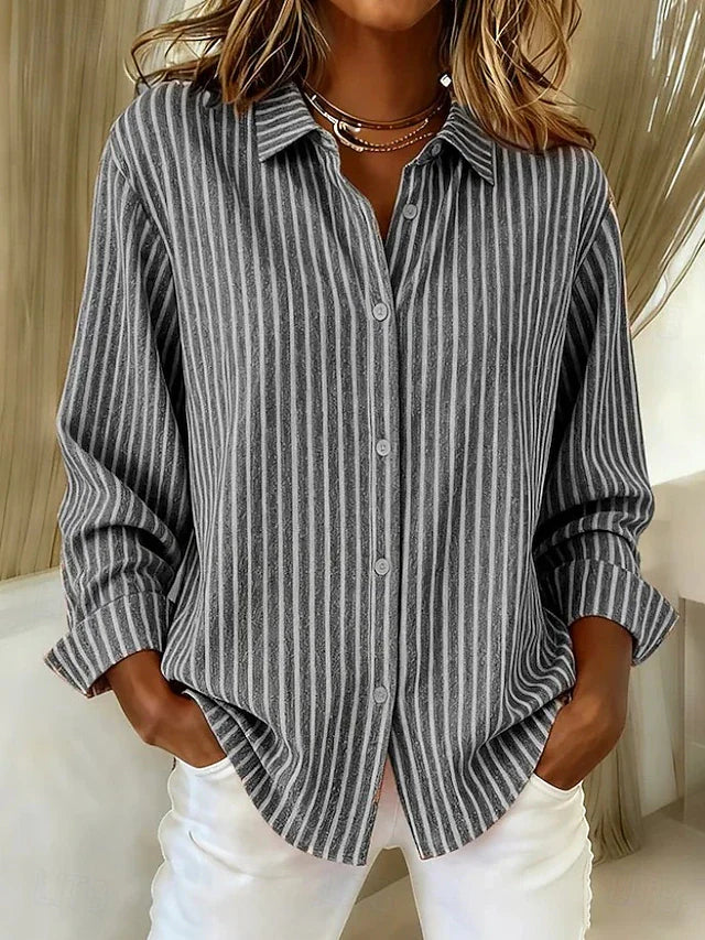 Women's Plaid Long Sleeve Work Blouse