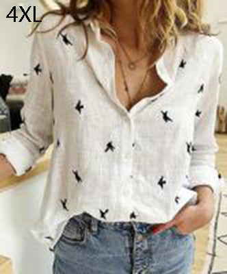 Women’s Lapel Cotton Linen Shirt