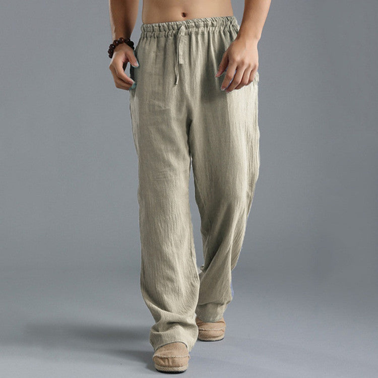 Men's Linen Casual Pants | Breathable Loose Fit Lounge Trousers