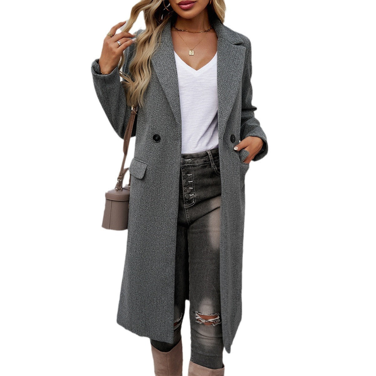 Women's Turn-Down Collar Coat | Elegant Commuting Jacket