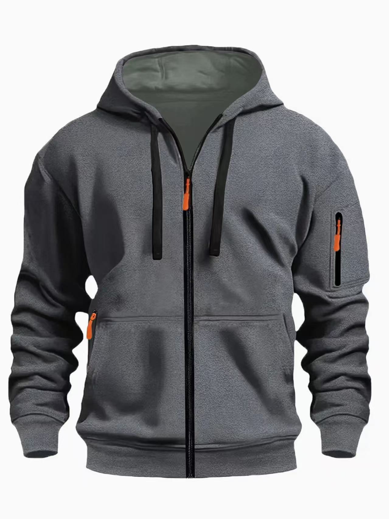 Men's Zip-Up Hooded Sweatshirt | Casual Sports Cardigan Jacket