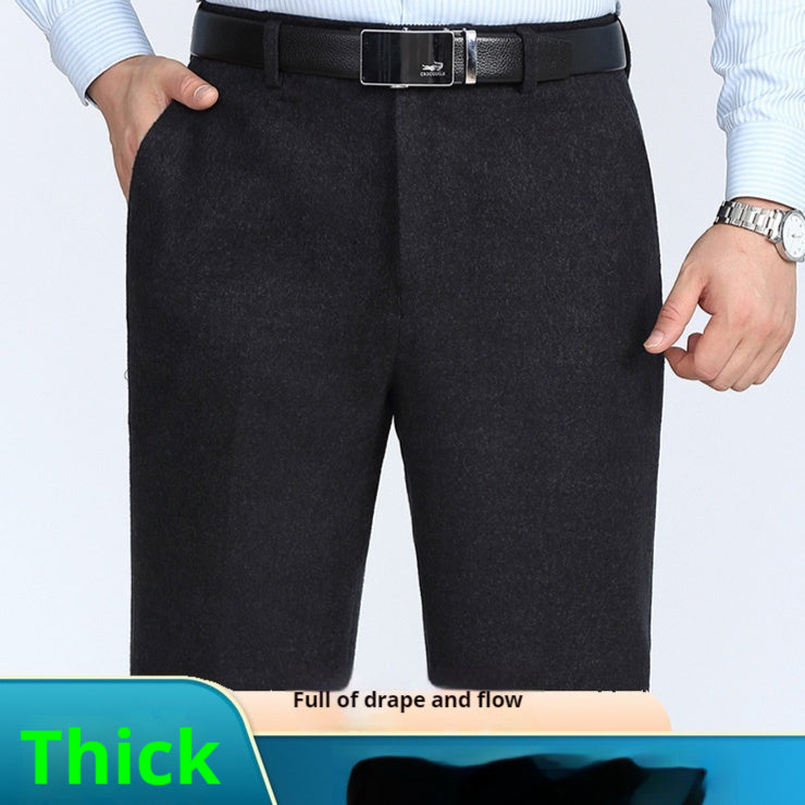 Men's Comfort Fit Suit Pants | Loose Straight Leg High Waist Trousers
