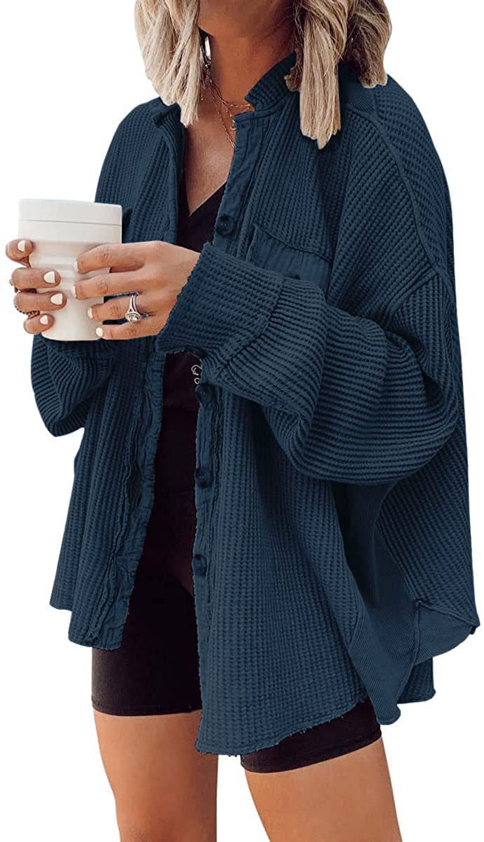 Women's Lapel Button-Up Long Sleeve Blouse