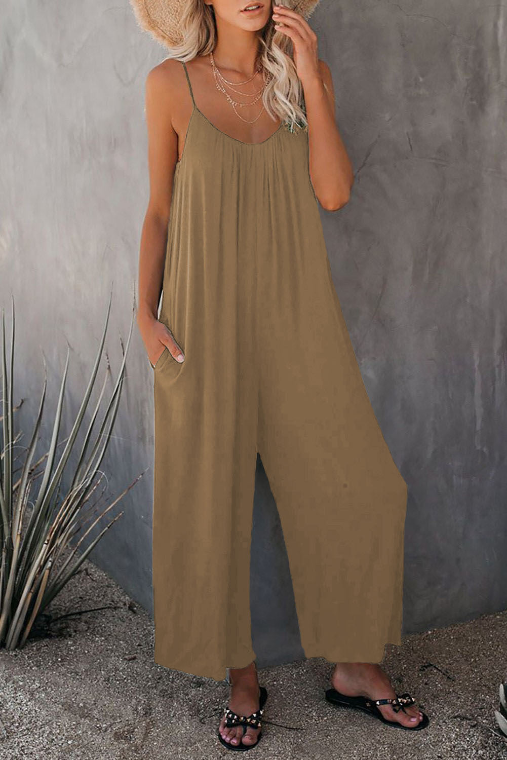 Women's Sling Jumpsuit | Street Fashion Loose Fit Romper with Pocket