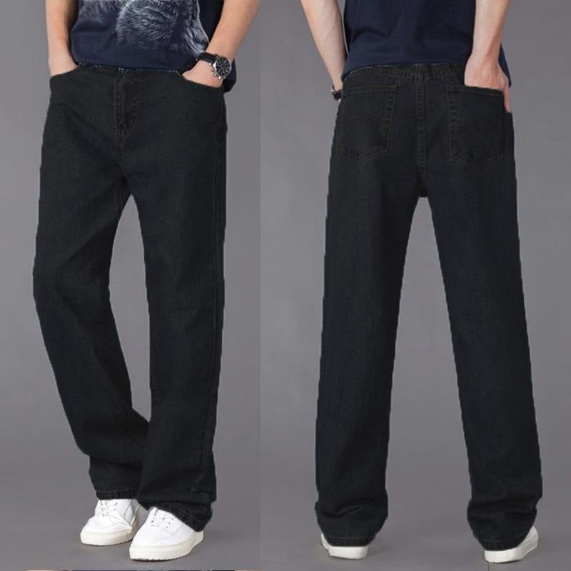 Men's Loose Fit Jeans | High Waist Straight Leg Denim