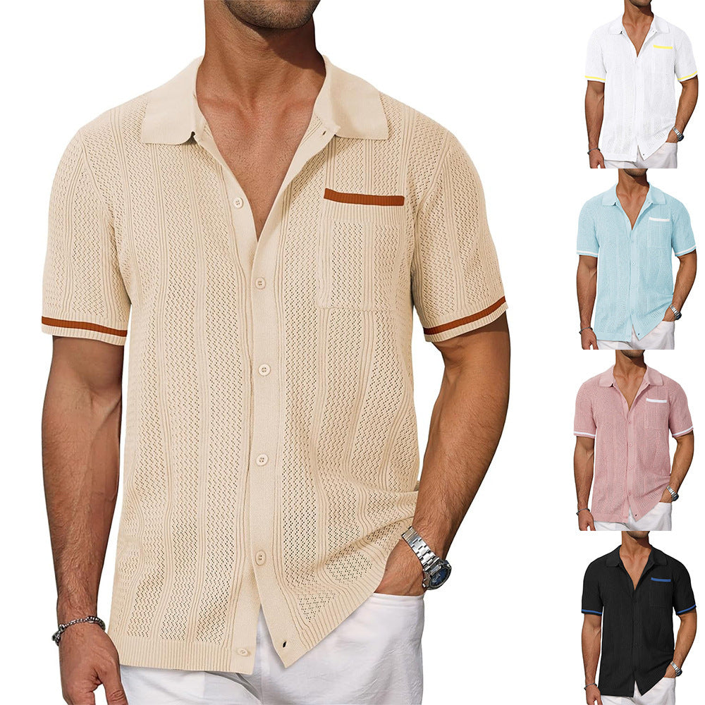 Men’s Short Sleeve Summer Cardigan Shirt | Breathable Casual Top