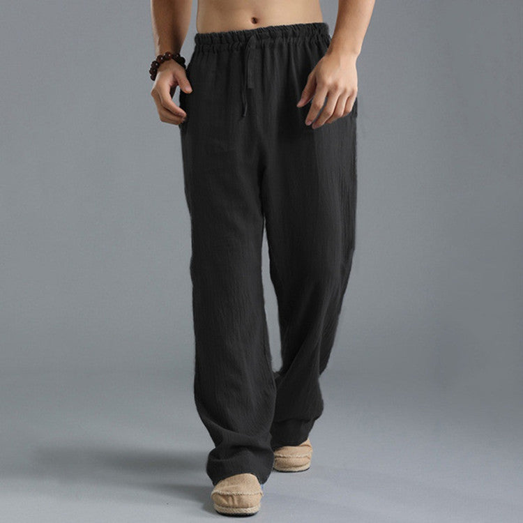 Men's Linen Casual Pants | Breathable Loose Fit Lounge Trousers