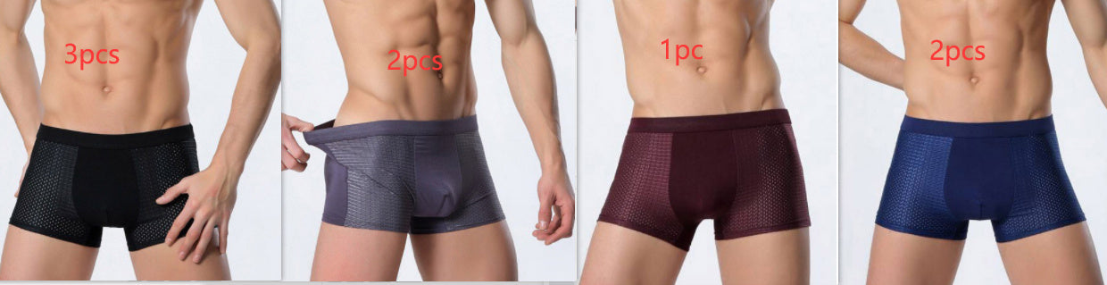 Men's Ice Silk Boxer Briefs | Breathable Mesh Underwear