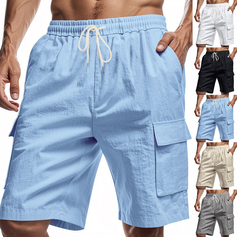 Men's Loose Fit Linen Shorts | Drawstring Sports & Leisure Wear