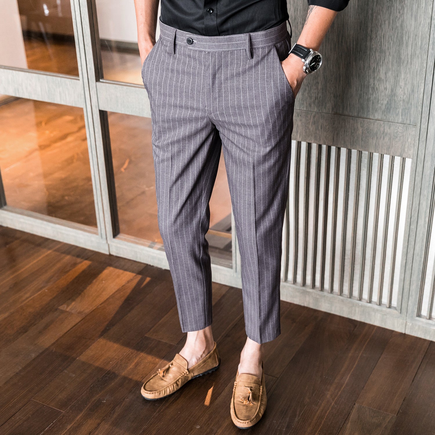 Men's Korean Style Slim Fit Pants | Youth Business Casual Trousers