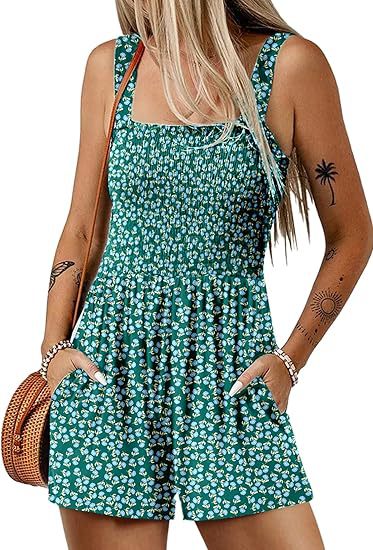 Women's Lightweight Chiffon Romper – Sleeveless Loose Fit Shorts