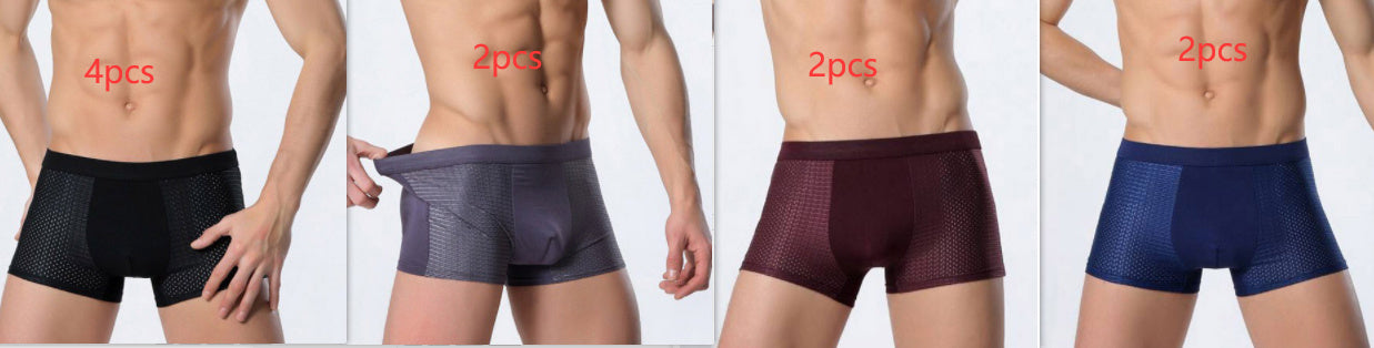 Men's Ice Silk Boxer Briefs | Breathable Mesh Underwear