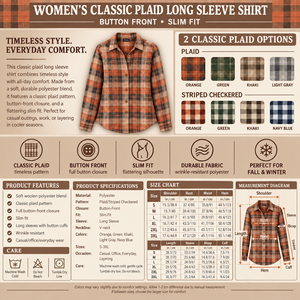 Light-brown plaid shirt infographic