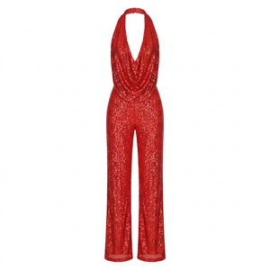 Red jumpsuit without a model