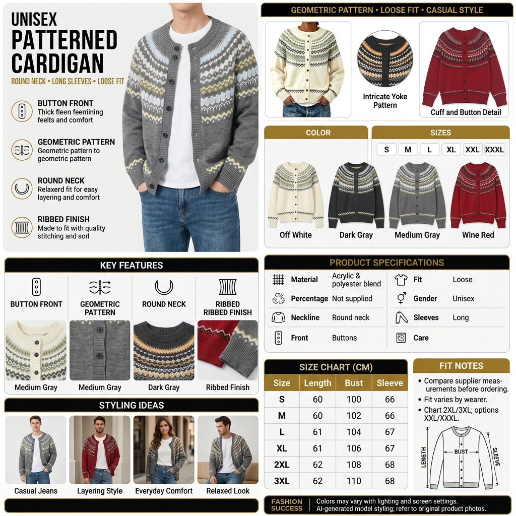 Revised cardigan infographic following the supplied example layout