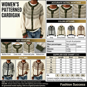 Revised patterned cardigan infographic