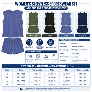 Square Women's Sleeveless Sportswear Set infographic