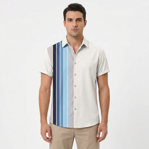 White shirt with blue stripes on a male model