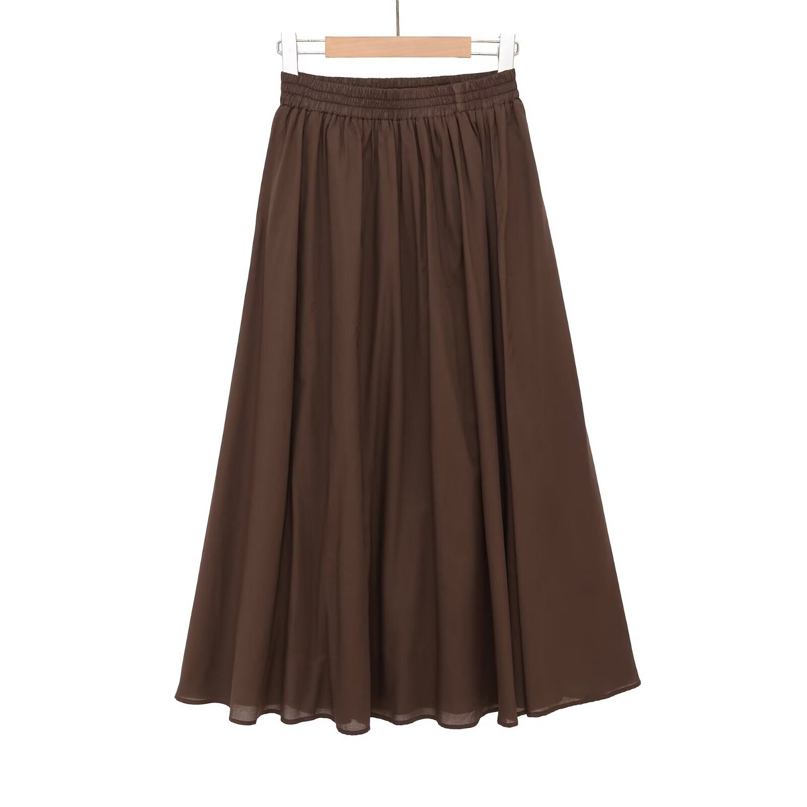 Women's Elastic-Waist A-Line Midi Skirt - Three Colors