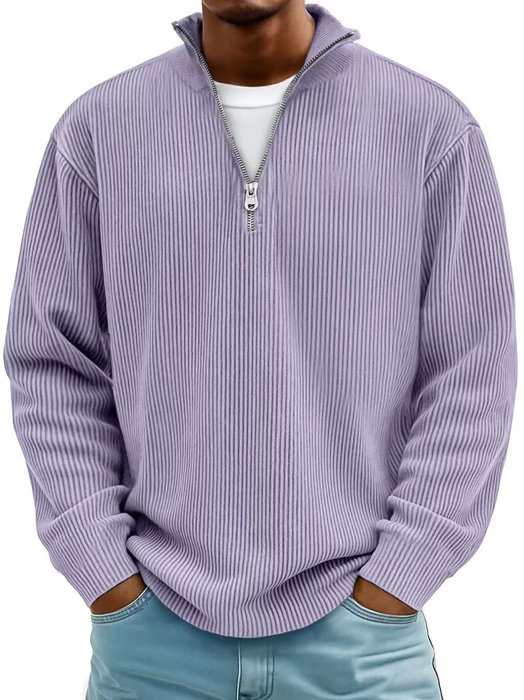 Men’s Corduroy Stand Collar Sweatshirt