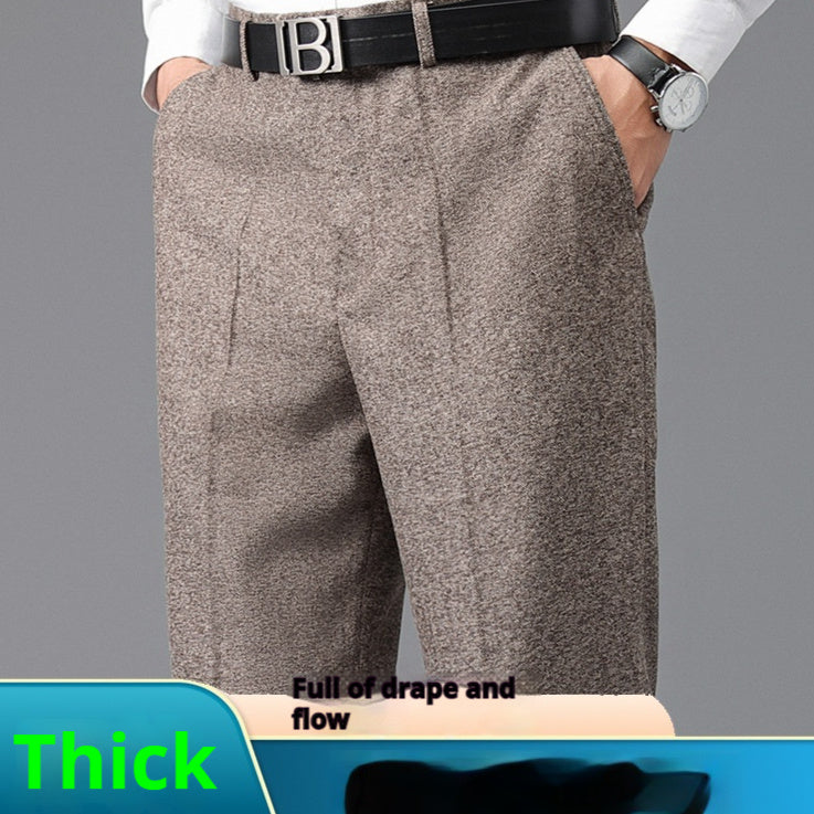 Men's Comfort Fit Suit Pants | Loose Straight Leg High Waist Trousers