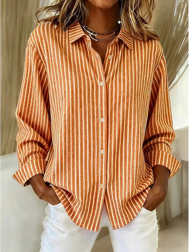 Women's Plaid Long Sleeve Work Blouse