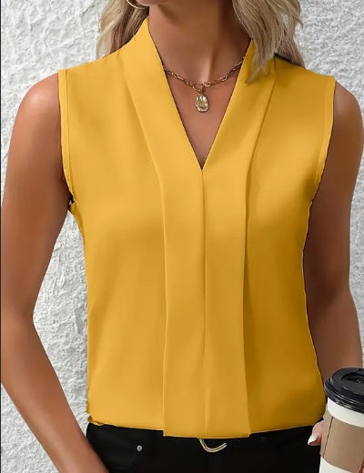 Women's Sleeveless V-Neck Blouse