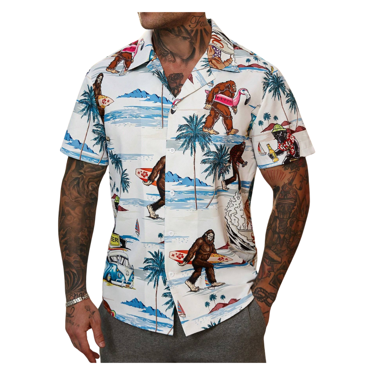 Men's Relaxed Fit Floral Print Shirt – Short Sleeve Casual Top