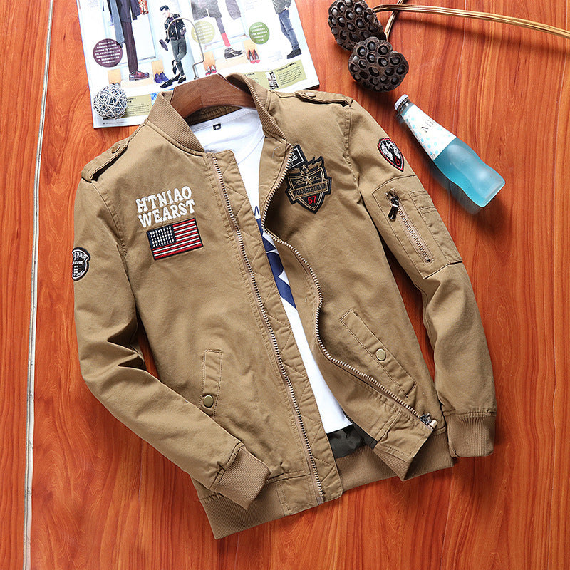 Men's Baseball Style Bomber Jacket | Vintage Flight Jacket