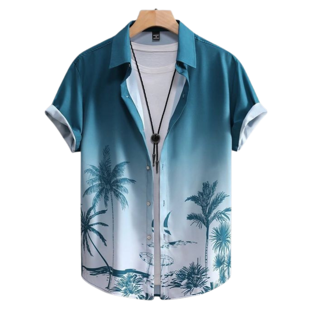 Men's Floral Print Button Front Hawaiian Shirt – Short Sleeve Beach Top