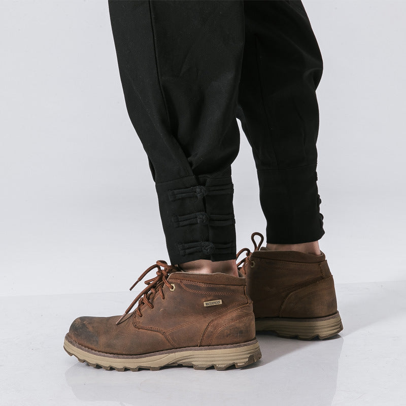 Men's Chinese Style Casual Pants | Mouth Buckle Closure Relaxed Fit