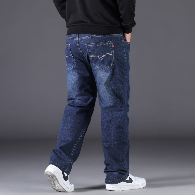 Men's Straight Leg Casual Pants | Loose Fit Cotton Blend Trousers