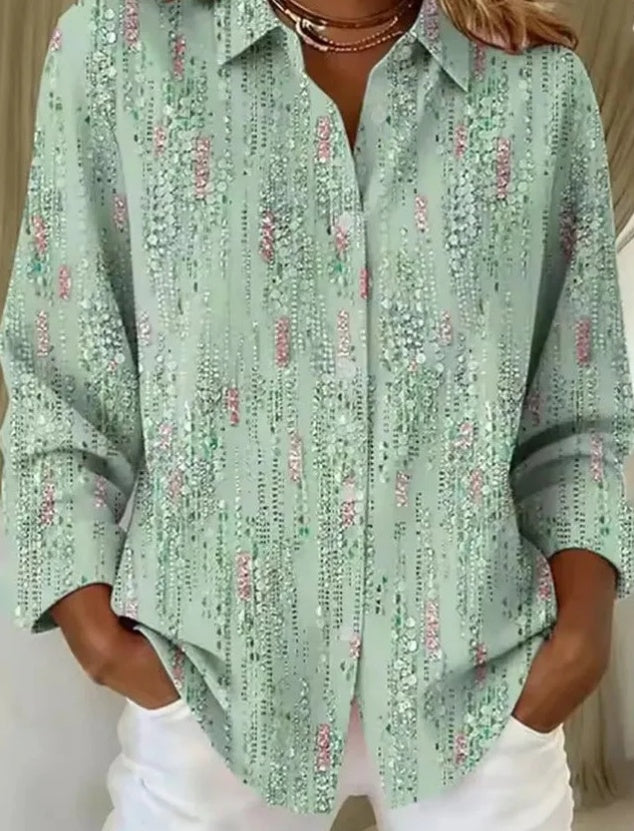 Women's Plaid Long Sleeve Work Blouse