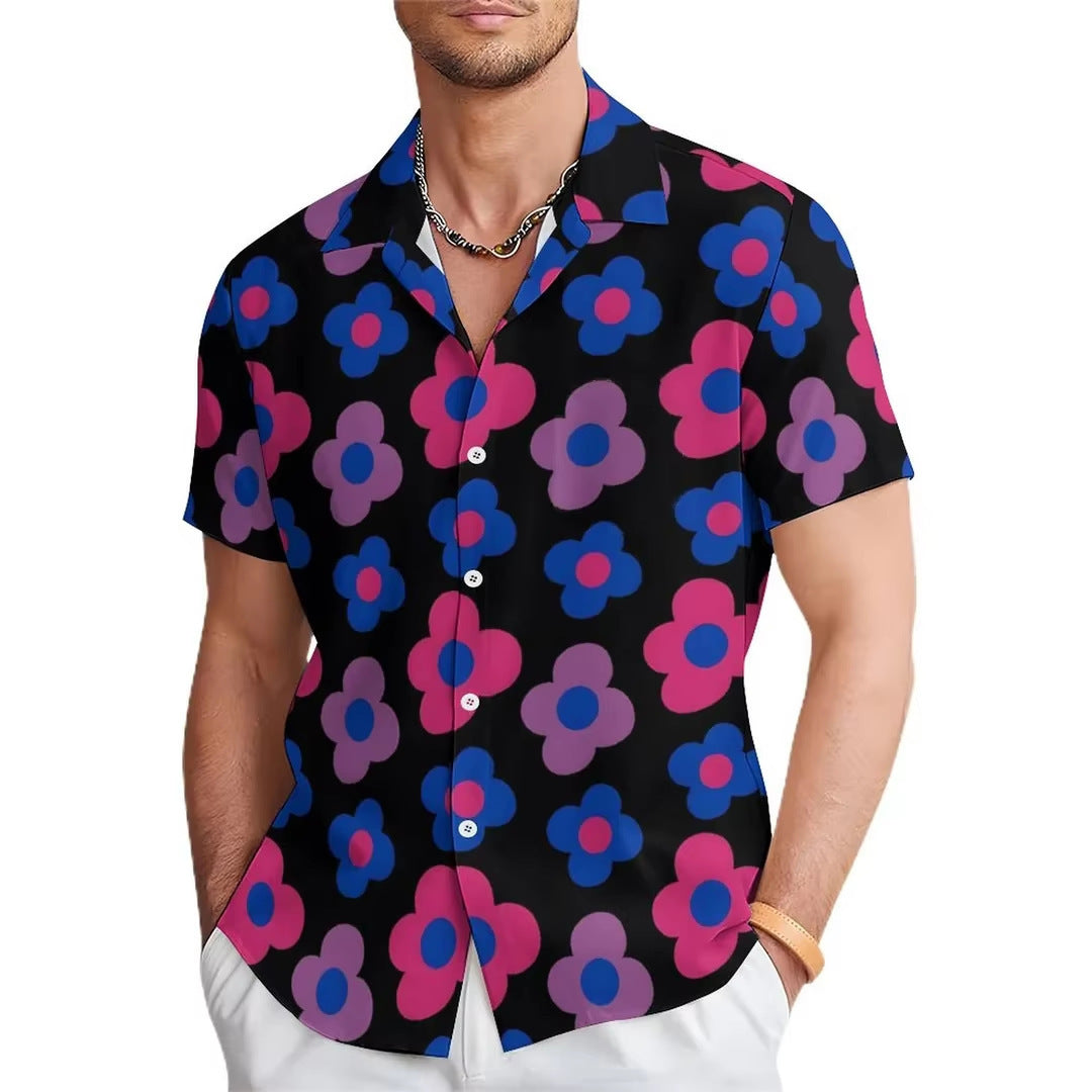 Men's Relaxed Fit Floral Print Shirt – Short Sleeve Casual Top