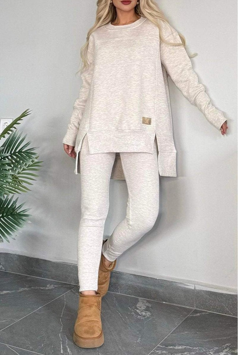 Women's Slit Sleeve Top & Trousers Set | Fashion Suit Outfit