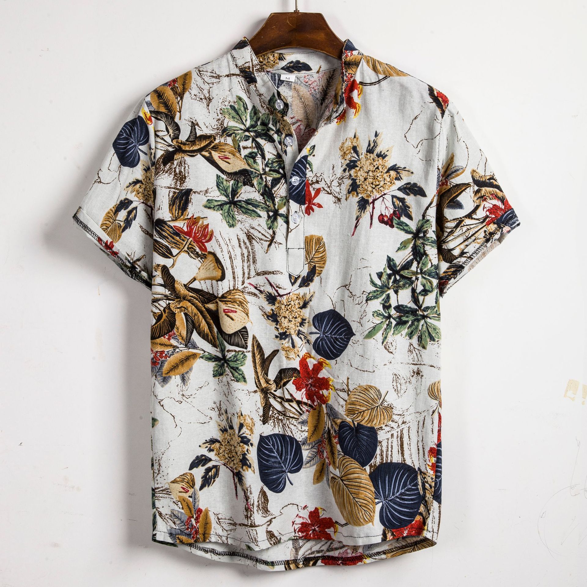 Men's Slim Fit Button Front Hawaiian Shirt – Short Sleeve