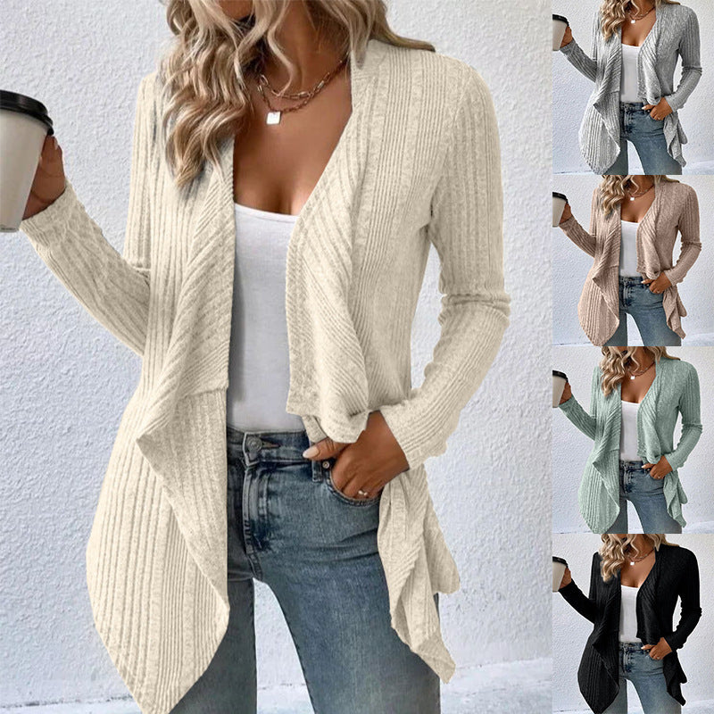 Women's Long Sleeve Cardigan | Open Front Loose Fit Sweater