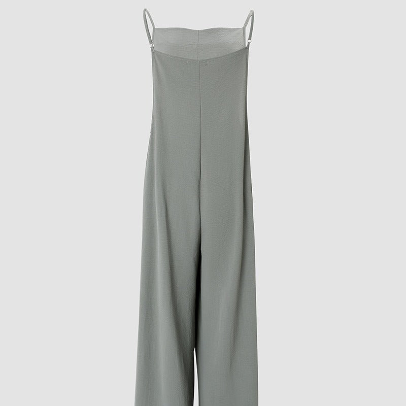 Women's Sleeveless Jumpsuit | Wide Leg Beach Romper with Pockets